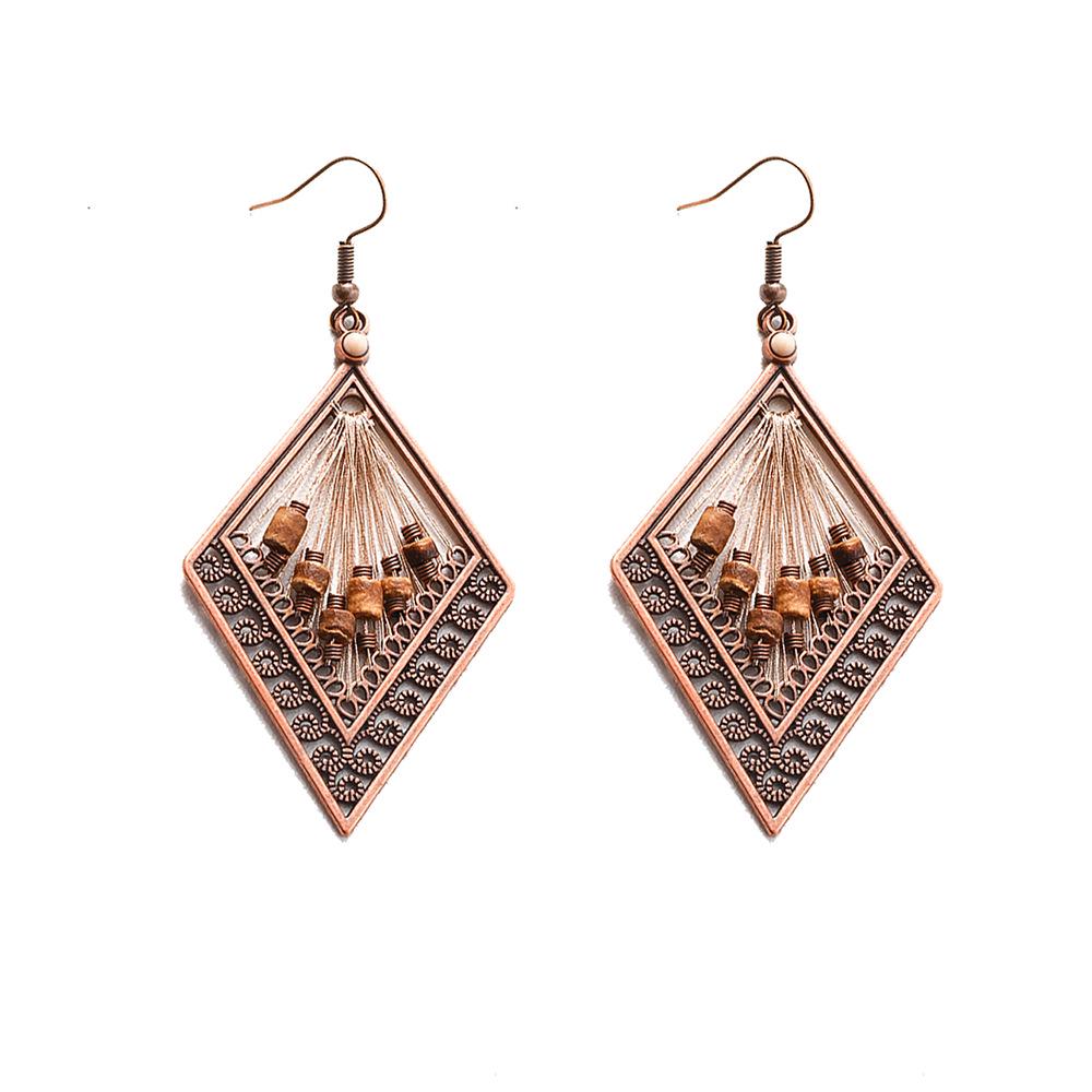 Retro Bohemian Woven Tassel Earrings In Niche Forest Style