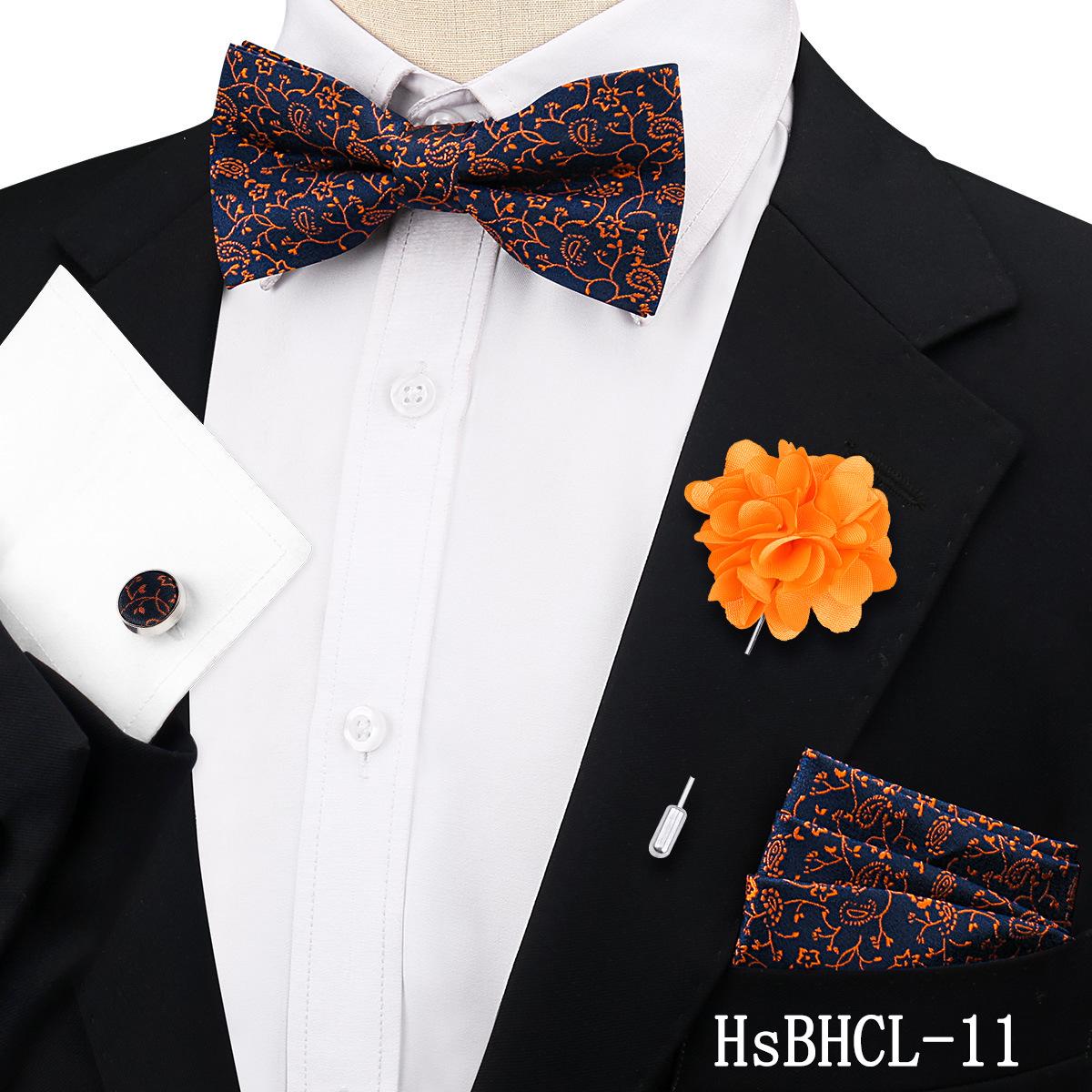 Men s Retro Paisley Bow Tie  Pocket Square Set - Formal Wedding Accessories