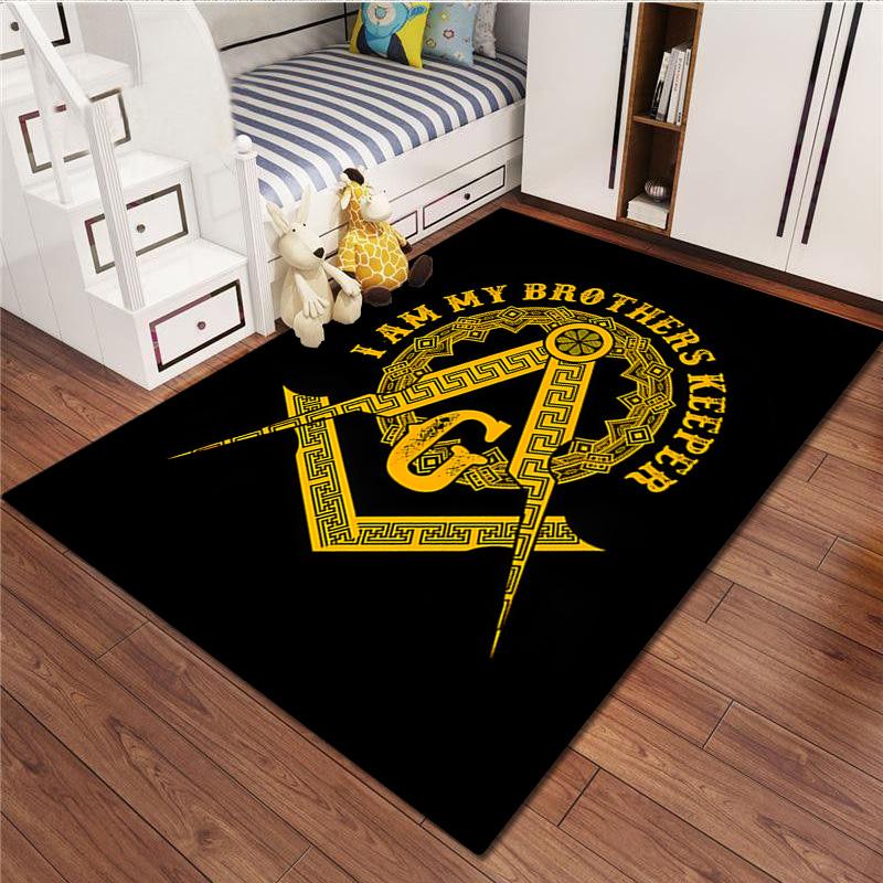 1 Tapis Imprimé Franc-Maçon - Tapis de Décoration Intérieure Pour Salon Chambre Sol Zone de Chaise d'Ordinateur Tapis
