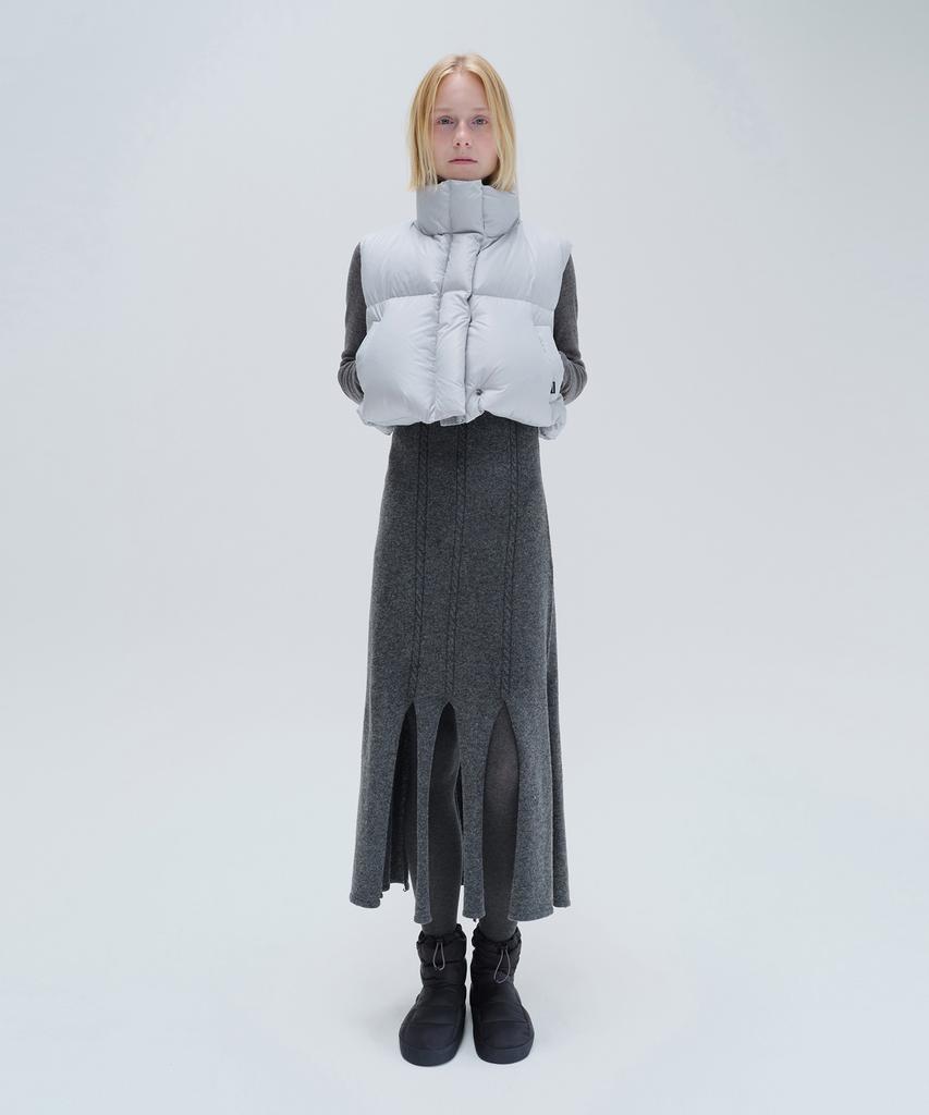 Daiaegeuneol Unbalance Slit Knit Dress (Charcoal)