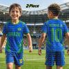 2026 Special NO.10 Neymar Fan Football Jersey Tee Shorts Set Kids Brazil Fans Shirt and Shorts,Single Top Available,2 Piece Set