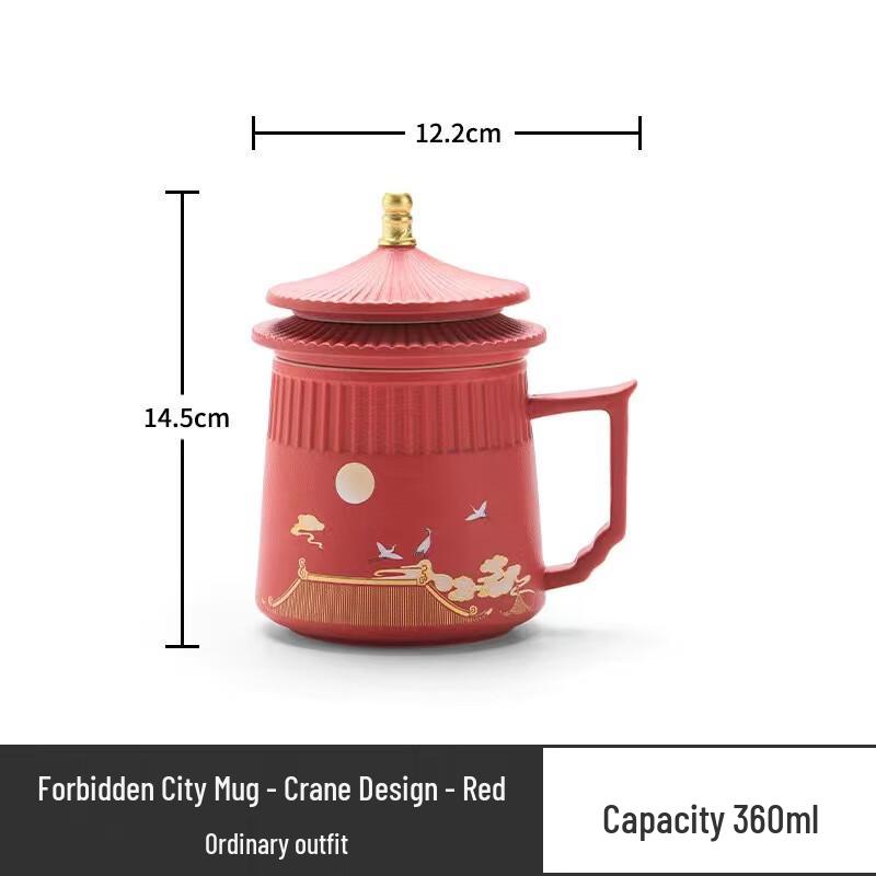 Forbidden City Crane Ceramic Mug Mug