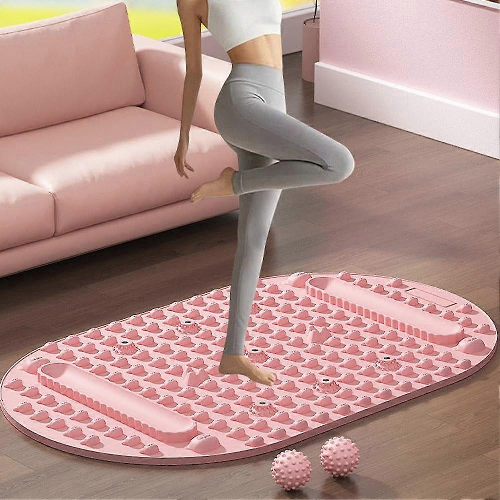 Silicone Foot Massage Mat for Reflexology & Circulation, Large Acupressure Pad for Indoor Jogging & Pain Relief Violet