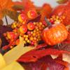 Harvest Wreath Decor Thanksgiving Door Wall Hanging 50cm Silk Fabric Floral Garland Semi-Handmade Seasonal Home
