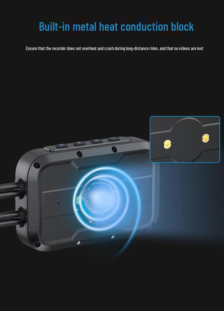 Motorcycle Dual HD1080P DVR: Front & Rear Recording, Waterproof, WiFi-Enabled, GPS Tracking