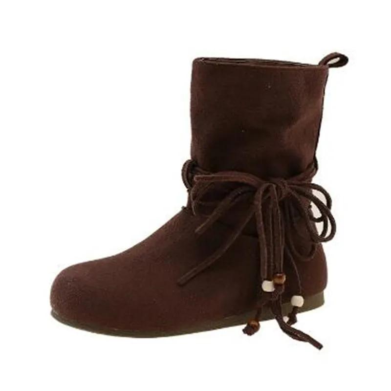 

Fashion 2025 Luxury Winter Shoes Women Boots Casual Lightweight Ankle Boots Plus Size Comfortable Soft Bottom Flats Women Botas De Mujer 40 коричневый