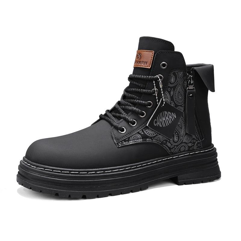 

High-top Martin boots men s autumn new British outdoor zipper tooling boots men s trendy big yellow boots men s shoes 44
