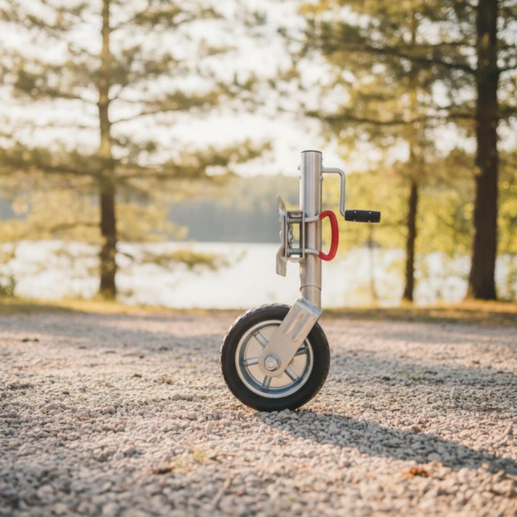 Side-Crank Trailer Jack Bolton Hauled with Wheel Swivel Hardware
