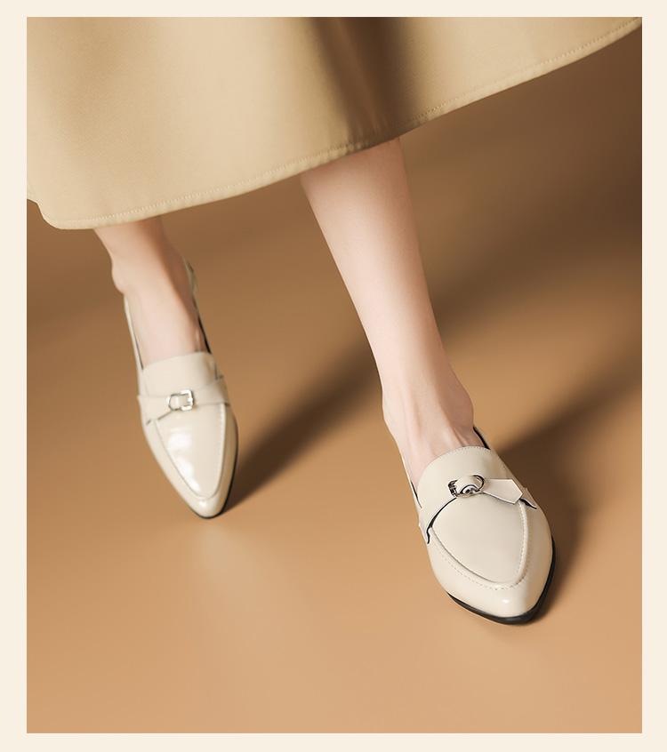 Temperament genuine leather comfortable slimming loafers
