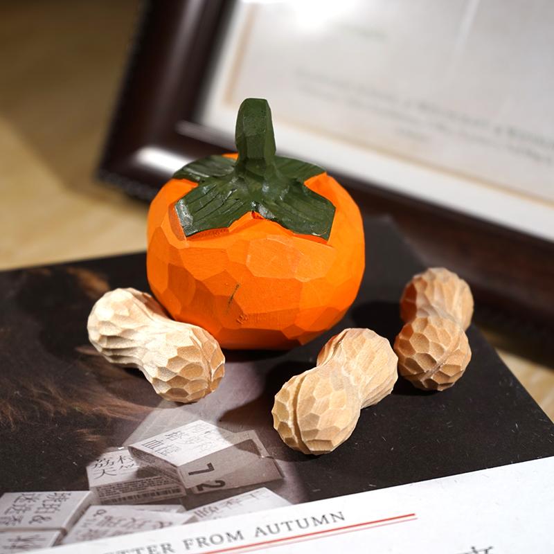 Good Things Happen Hand Carved Wooden Figurine Cute Auspicious Decor for Desktop