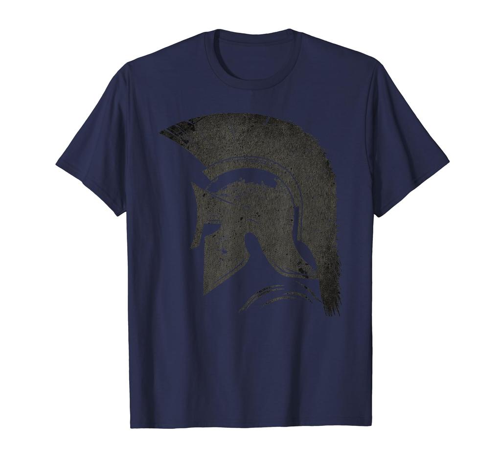 Ancient Warrior Greco Roman Spartan Soldier Helmet Graphic T-Shirt