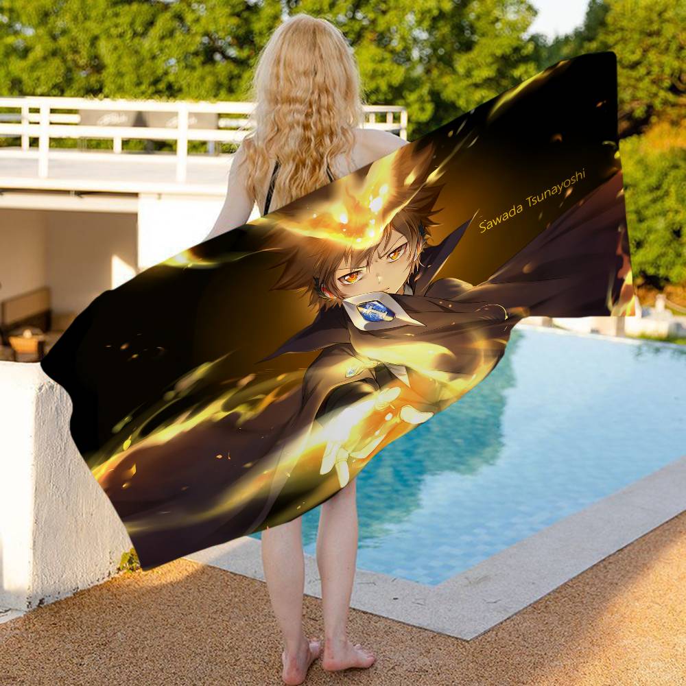 Popular Anime H-Hitman Reborn Beach Towel Colorful Bath Towels For Girl Microfiber Quick Dry Sand Free Beach Spa Gym Pool