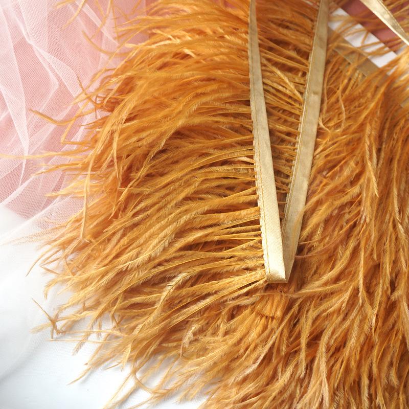 Feather Cloth Strip 10-15Cm Ostrich Hair Cloth Edge Dress Latin Dance Dress Skirt Decoration Clothing Accessories Lace