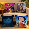 Cushion Cover  Linen  SkinFriendly Soft Decorative Case For Sofa Home Decor CCoraline Anime Pillow cover