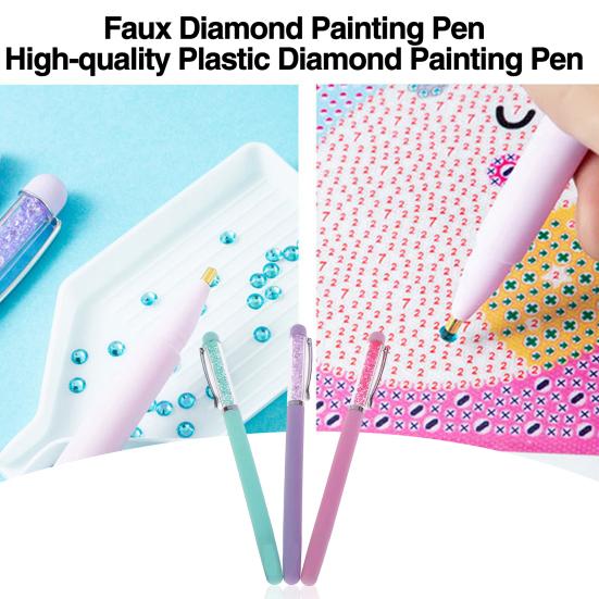 Rhinestone Painting Pen Diamond Art Tools with Mud Clay Metal Tips Resin Rhinestones Art Pick-up Pens for Diamond Art Cross Stitch Art Project