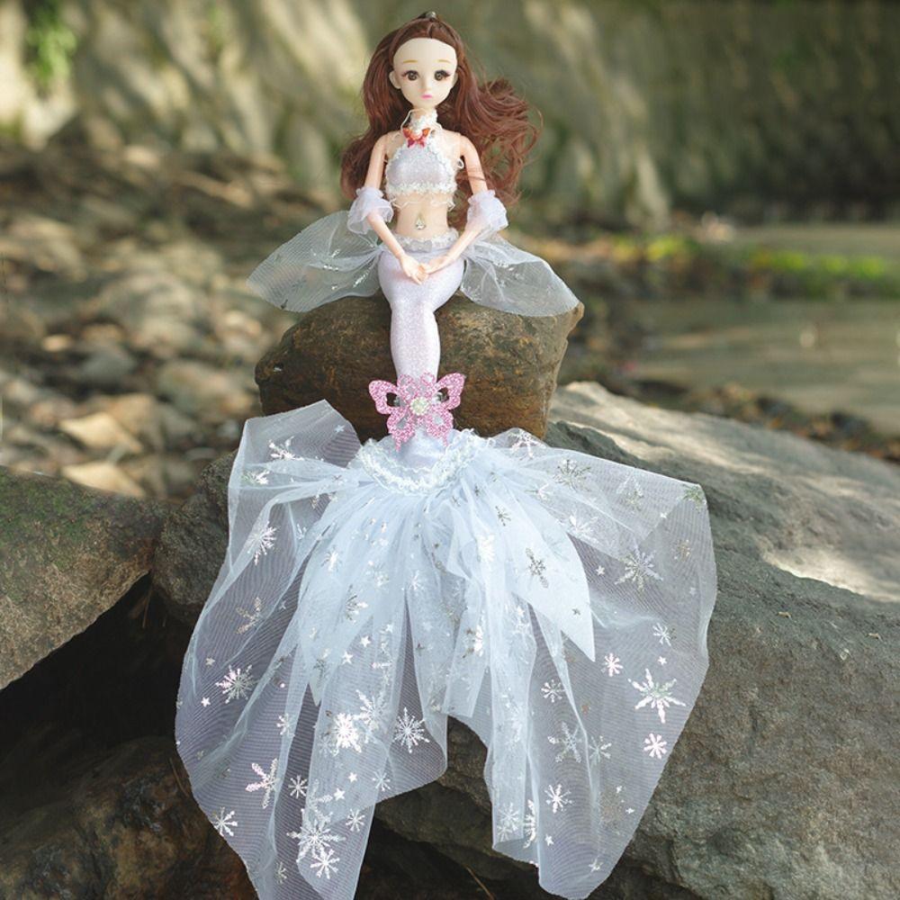 11 Movable Joints Mermaid Doll 17.7in Girl Children Toys Princess Doll (with Lights and Music)