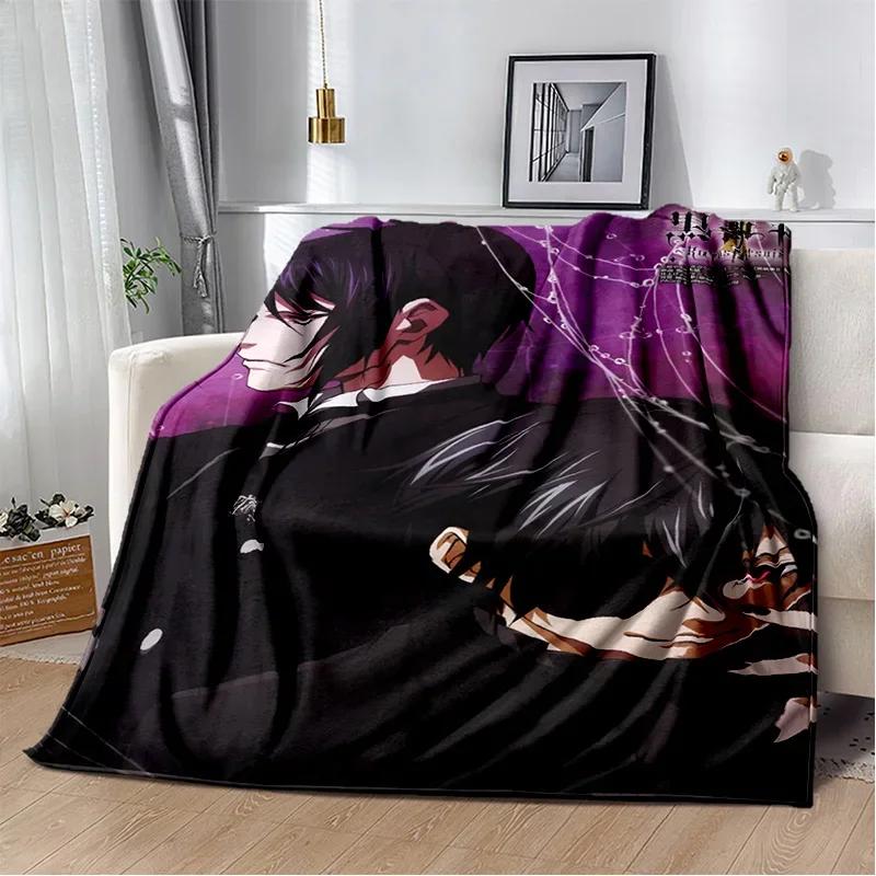 3D Anime Black Butler Cartoon Blanket,Soft Throw Blanket for Home Bedroom Bed Sofa Picnic Travel Office Rest Cover Blanket Kids
