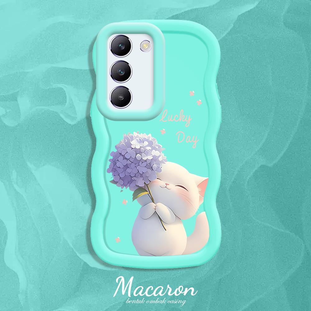 

Окрашенный узор Big Wave Edge Мягкий силиконовый материал Macaron чехол для телефона противоударный защитный резиновый чехол для OnePlus Vivo Motorola Moto Motorola Moto E15 синий