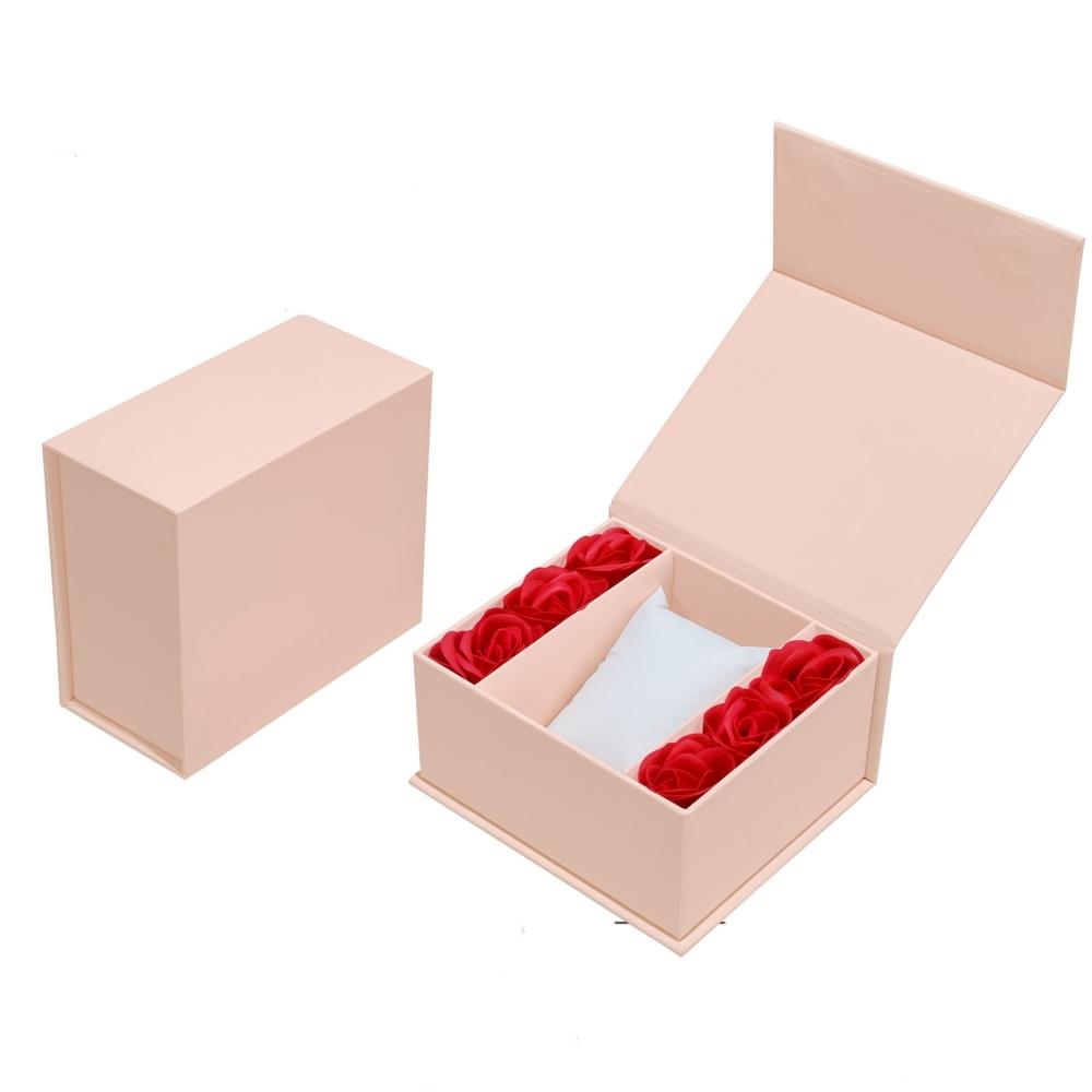 Flip Up Watch Box With Soap Rose Artificial Flowers Wristwatch Display Case Bracelet Jewellery Gift Packaging Box for Men Women