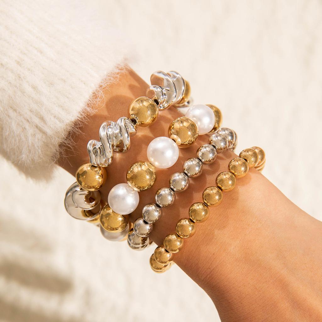 Love Imitation Multi-layer Pearl Bracelet Set Temperament High-end Beaded Bracelet Jewelry Set