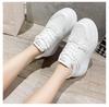 Women's White Spring/Summer 2025 Platform Sneakers - Thick-Soled, Height-Increasing, Petite-Friendly Casual Shoes