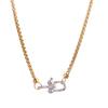 European & American Fashion Two-Tone 18K Gold-Plated Stainless Steel Necklace with Horseshoe Buckle Pendant