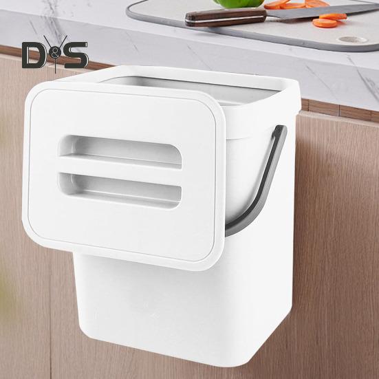 Kitchen Trash Can Hanging Organic Waste Bin Large Capacity Compact Design Bathroom Garbage Bin Container with Lid