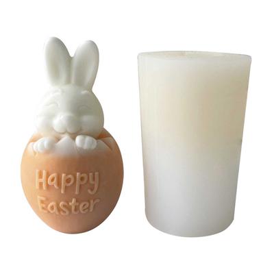 Rabbit Candle Mold Easter Egg Silicone Mold for Making Candle Soap Plaster Ornaments Easter Party Decorations Chocolate