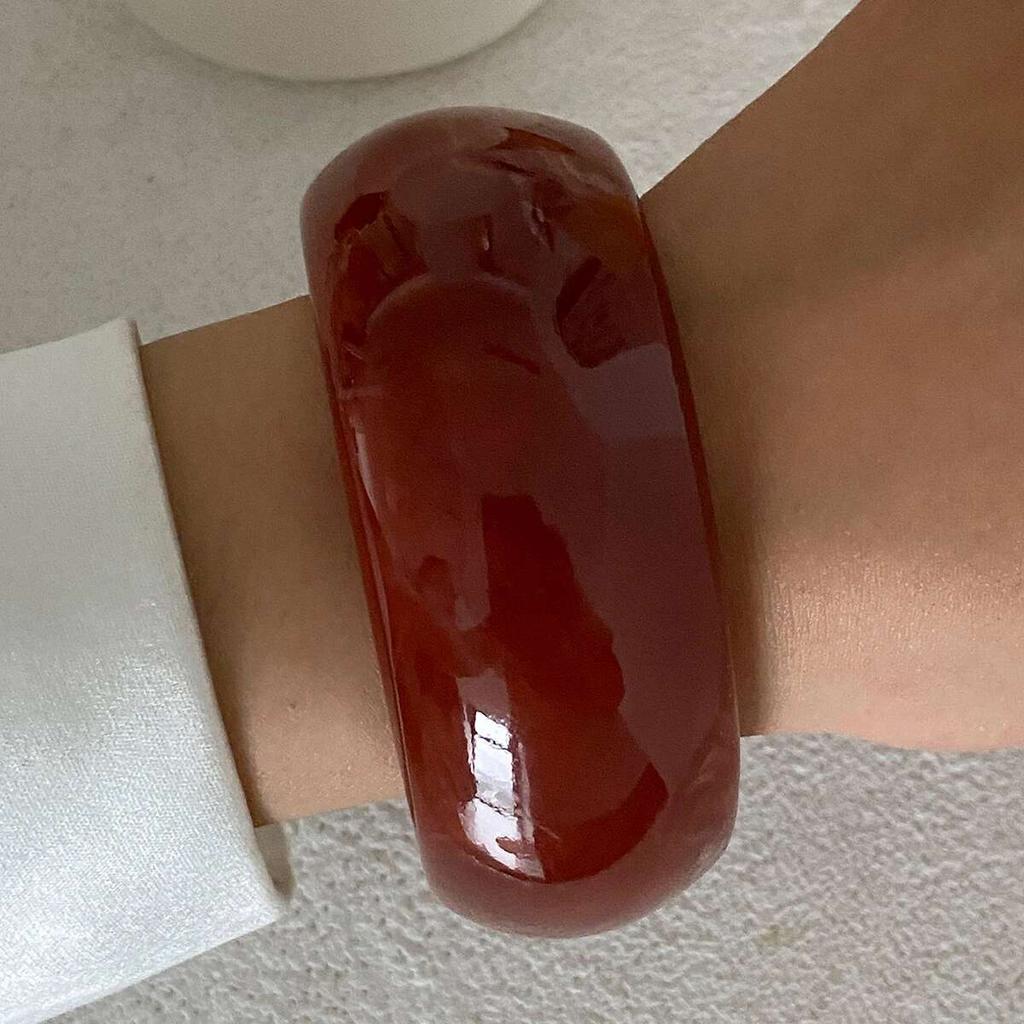 Ingemark Vintage Chunky Resin Acrylic Bangles for Women 2026 New Fashion Geometric Irregular Wide Bracelets Grunge Jewelry Gift