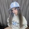 Original Spice Girl YK Sweet Cool Wind Red Bunny Embroidered Flat-brimmed Hat Women's Summer Versatile Face Small Baseball Cap