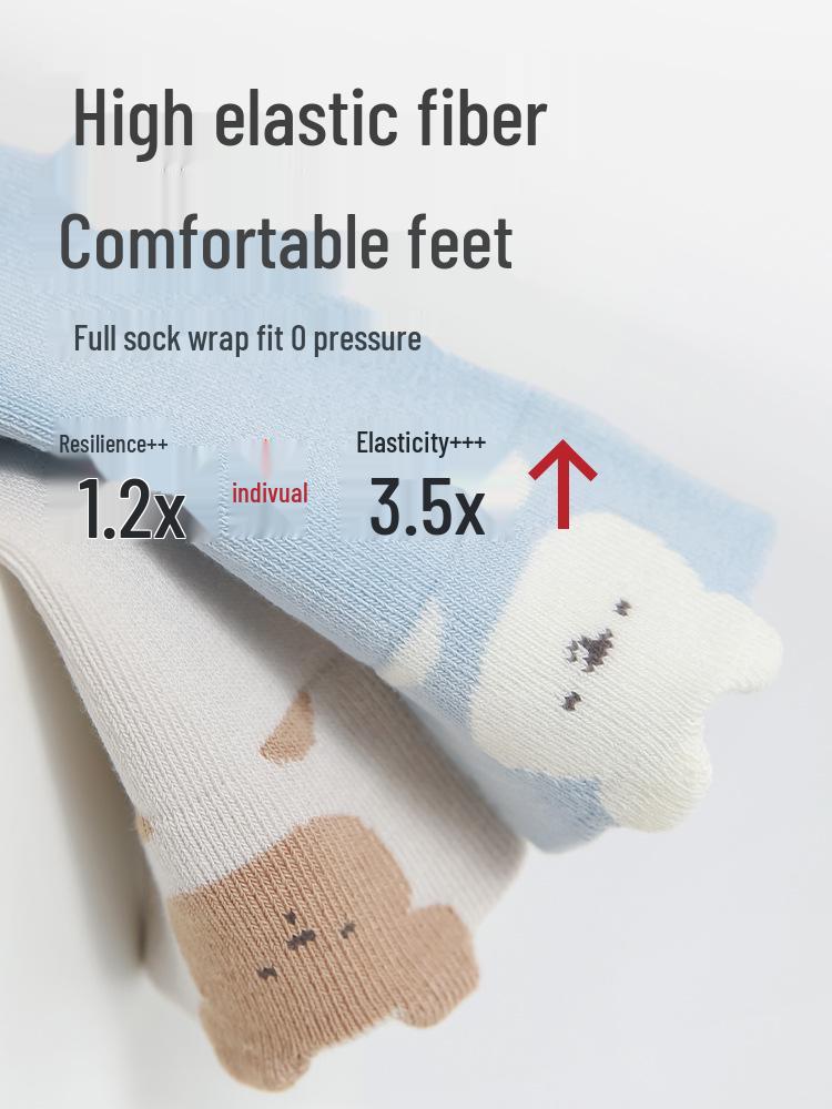 Cartoon Infant Over-Knee Cotton Socks - Seamless & Soft for Newborns