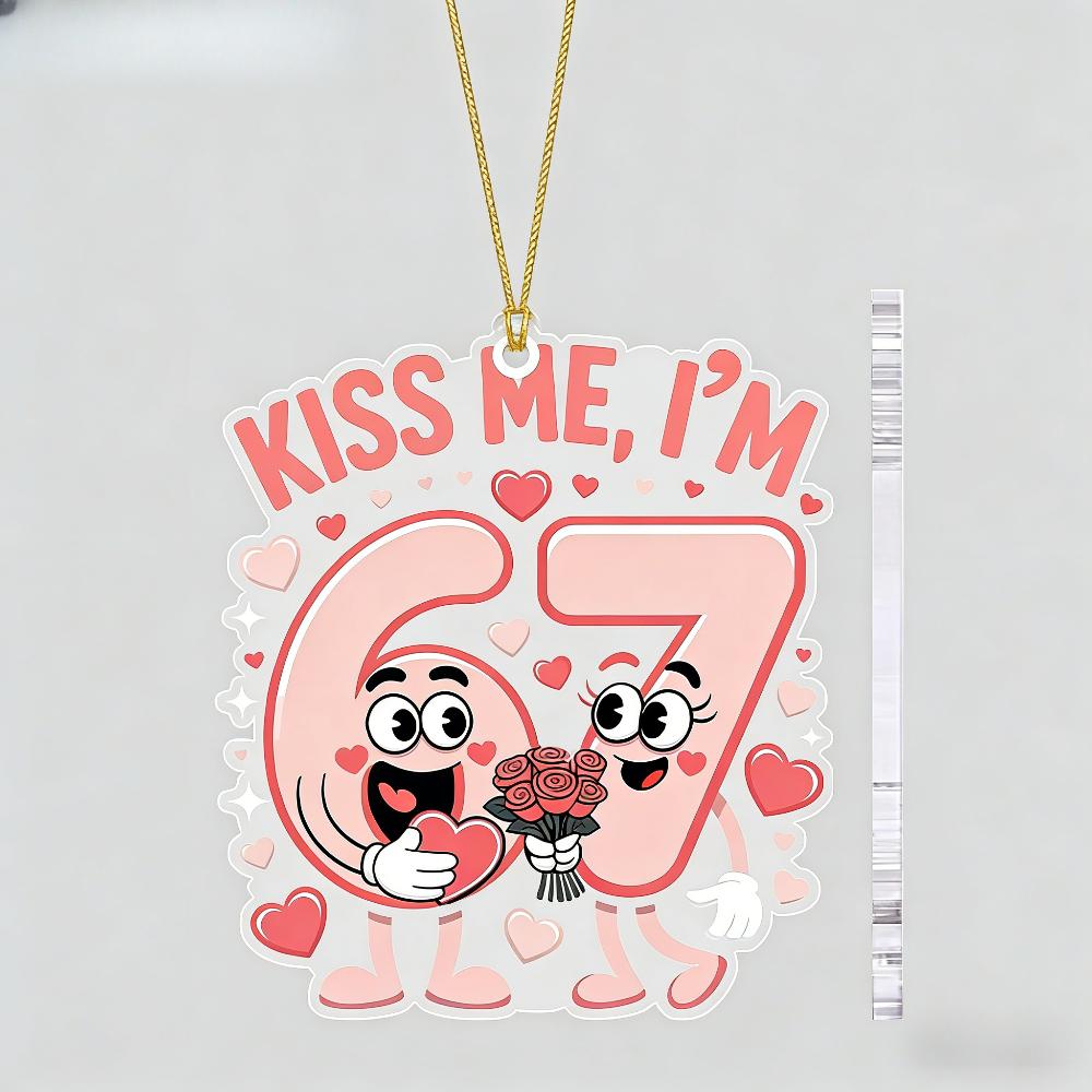 Valentine S Day Acrylic Decoration Pink Rose 67 Pendant | Exquisite Party, Wedding, and Anniversary Gift Decoration, Art Deco Style, Love Theme 8*8cm
