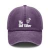 [Vintage Baseball Cap] The Golf Father Print Polyester Soft Adjustable Curved Brim Casual Outdoor Sports Golf Hat For Dad Gift