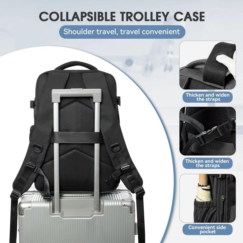 Vacuum Compression Travel Backpack, Expandable Large Capacity 16 Inch Laptop Business Backpack for Men Women