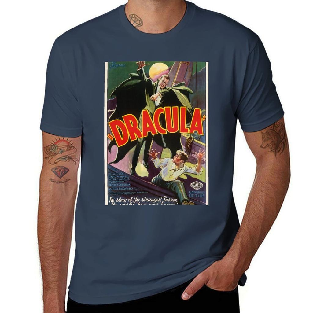 Dracula 1931 Movie Poster TShirt Soft Casual Short Sleeve Cotton Tee