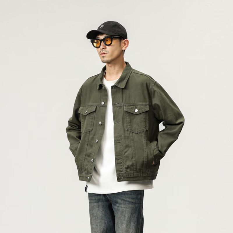 Herren Jeansjacke im amerikanischen Stil mit lockerem Schnitt