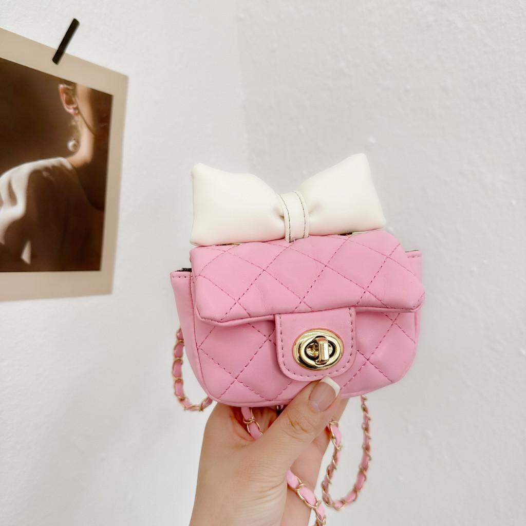 Trendy Kids Sling Bag With Breathable Polyester Material And Lovely Bow Detail розовый