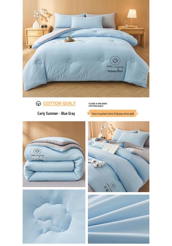 Premium Xinjiang Cotton Quilt: Thickened, All-Season Warmth for Double Bed.