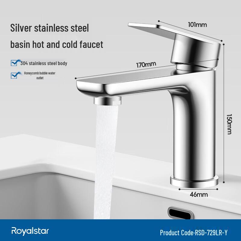 MDNG Flat Design Single-Hole Bathroom Faucet