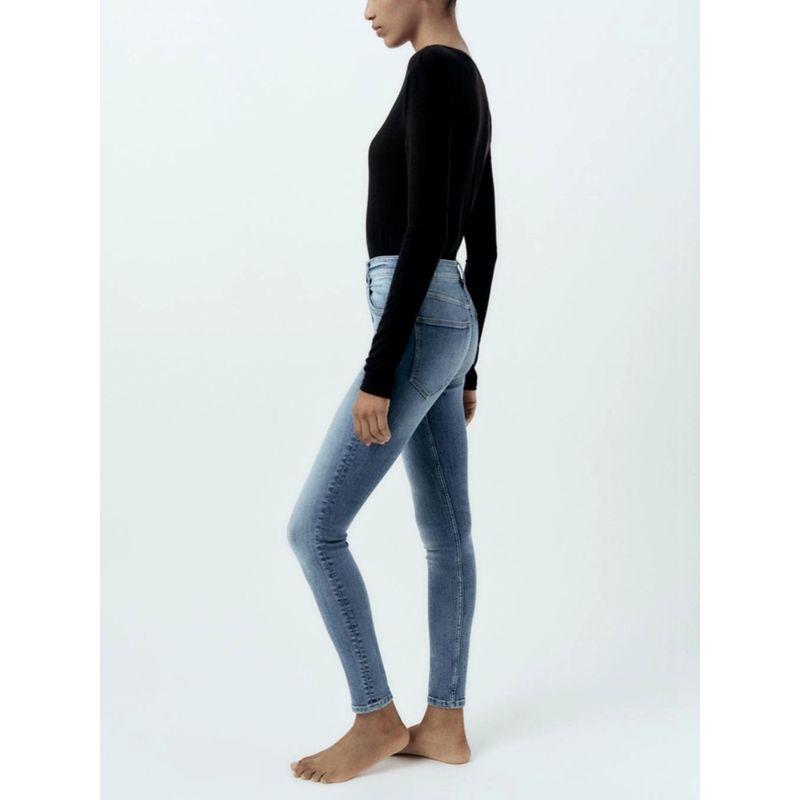 Za2024 Summer New Product Women's Clothes Elastic Close-Fitting Body Shaping High Waist Tappered Pencil Denim 3643050 807