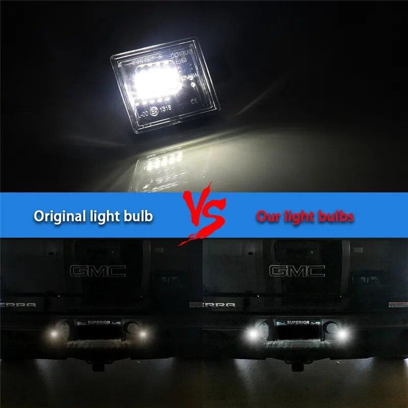 LED Car License Plate Lights For Chevrolet Colorado Silverado GMC Canyon Sierra 1500 2500HD 3500HD Pickup Truck Accessories