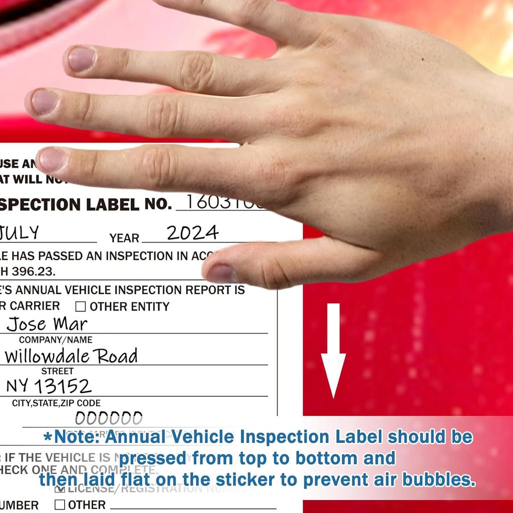 60Pack DOT Annual Vehicle Inspection Stickers - 60 Pack 2-Ply FMCSA Annual Inspection Lables with Adhesive Vinyl Sticker Mylar Laminate,Interior