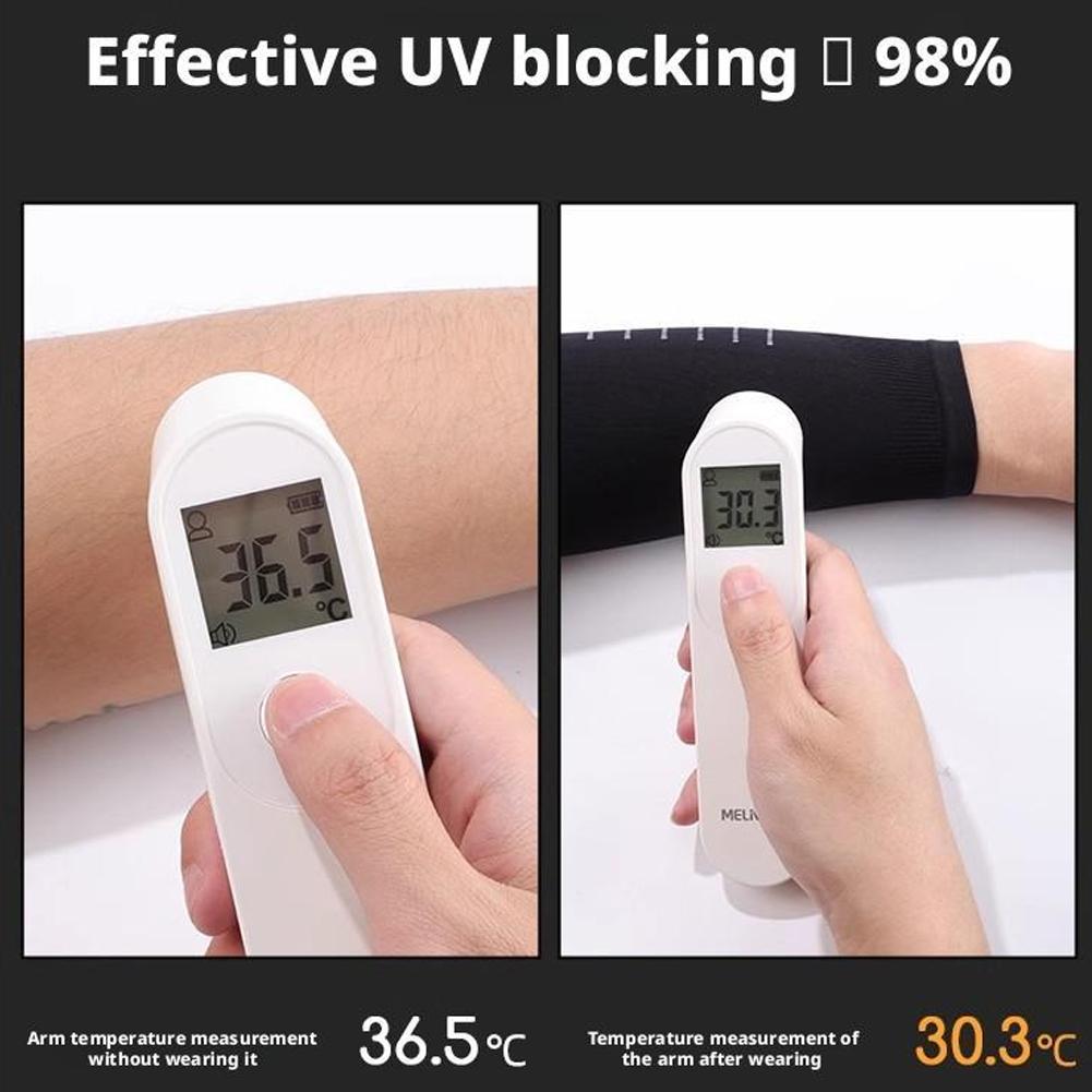 1Pair Summer UPF50+ Arm Sleeves Cool Feeling Breathable Sunscreen Arm Sleeve Silk Unisex Runnin J5R8