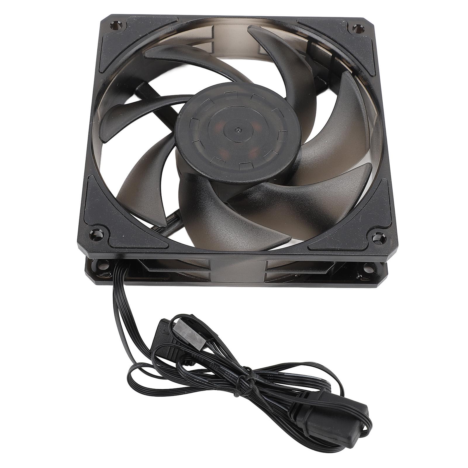 

120mm Hydraulic Bearing Case Fan 800 to 2500RPM 4 Pin PWM 5V ARGB Temperature Control 7 Blades PC Computer Cooling Fan чёрный