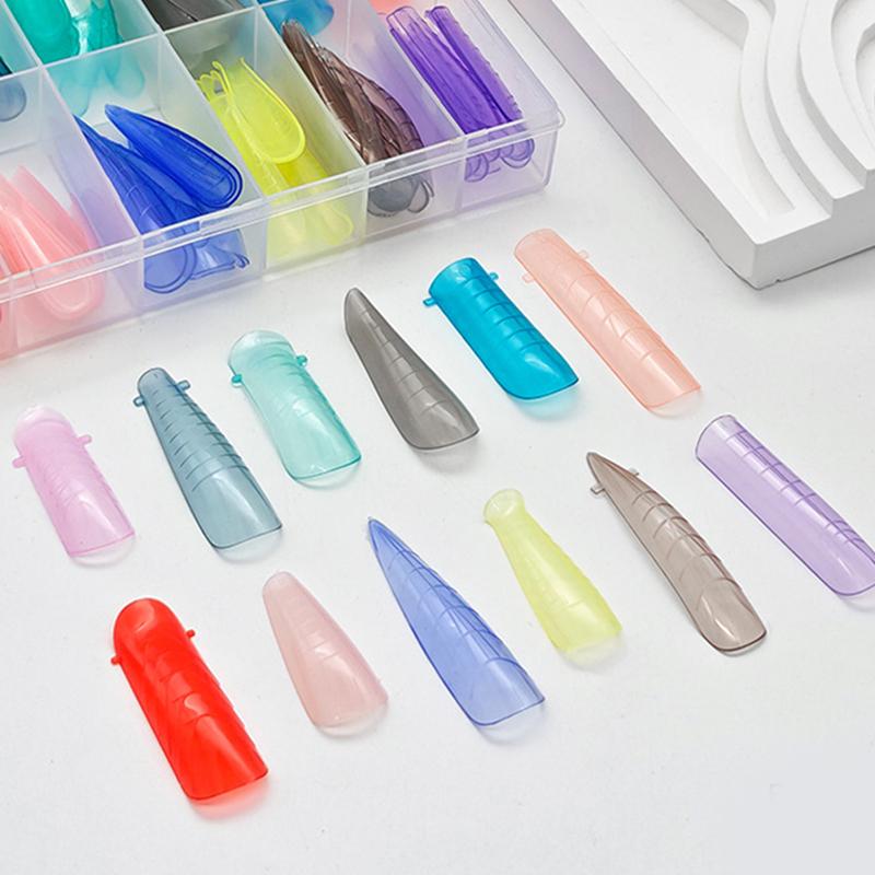 

144 шт./коробка Смешанный нейл-арт Расширенная форма для наращивания брони Разноцветная бронепластина со шкалой Безбумажная подставка-модель