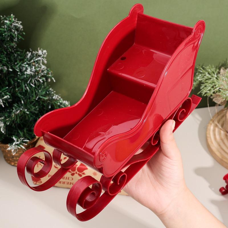 Christmas Sleigh Decor Classic Red Miniature Sled Ornament for Xmas Tree Hanging Holiday Home Decorations Merry Christmas Gift