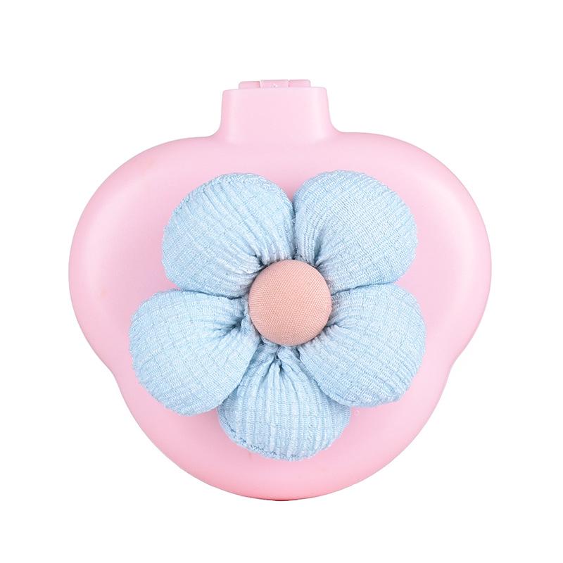 

Adorable Cartoon Flower Plush Folding Mirror & Air Cushion Comb - Portable Children s Hair Smoothing Tool 14 x 6 x 3 cm