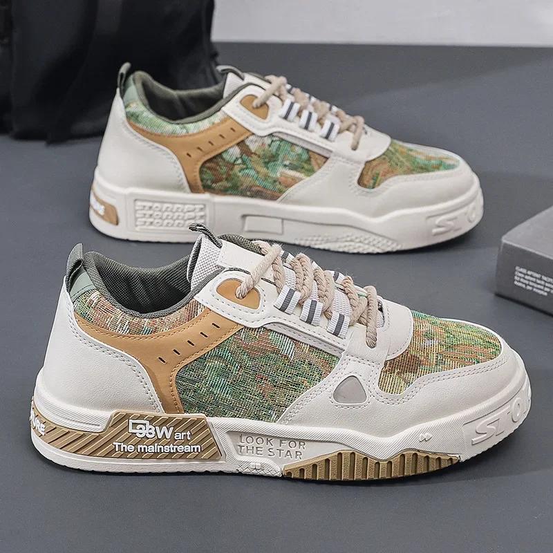Colorful Forest Color Men Casual Shoes New Comfortable Hard-Wearing Mens Sneakers 2024 Trend Korean Fashion Male Vulcanize Shoes