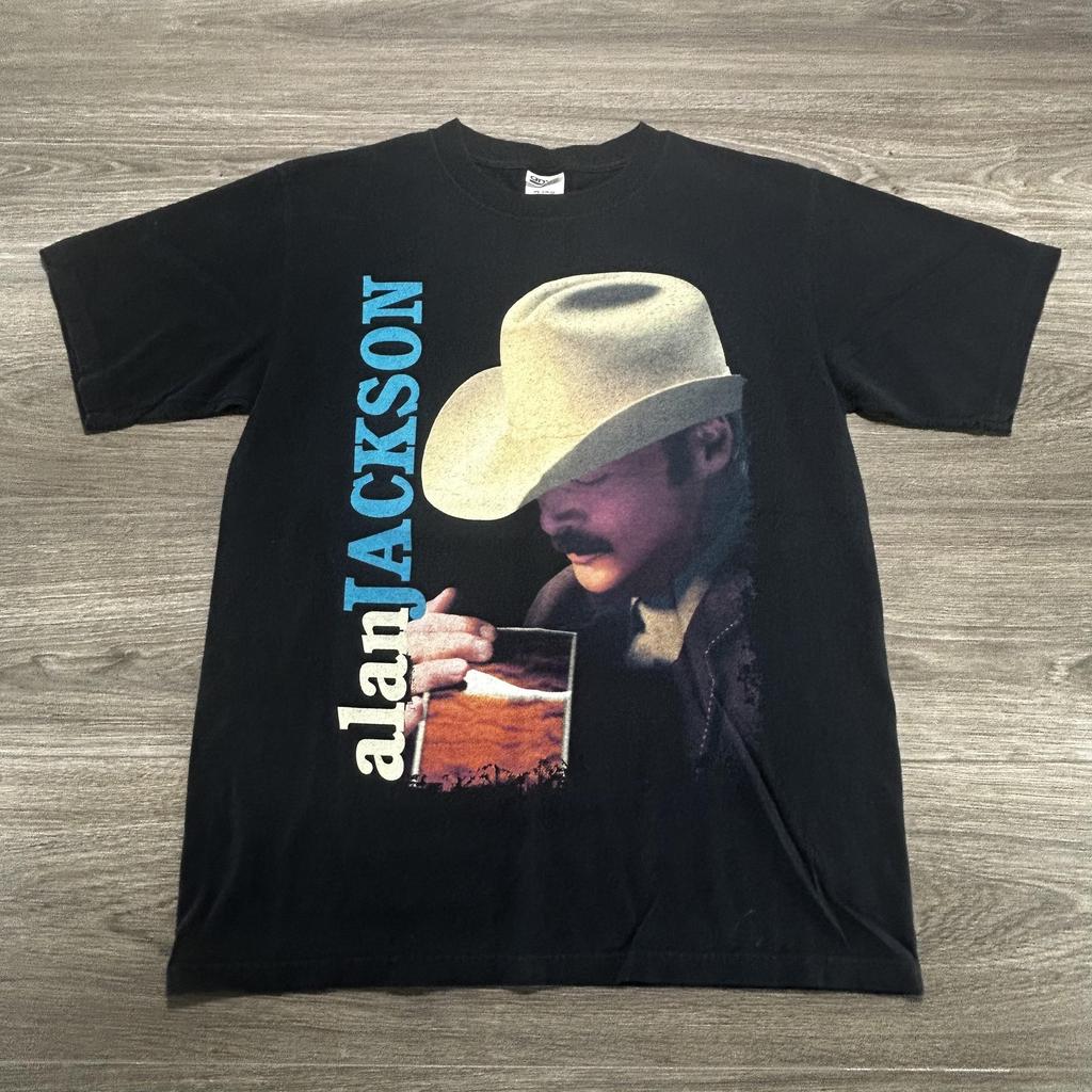 Vintage Alan Jackson Shirt Mens Medium Black Tour 2006 Graphic Concert 2000s Unisex T-Shirt
