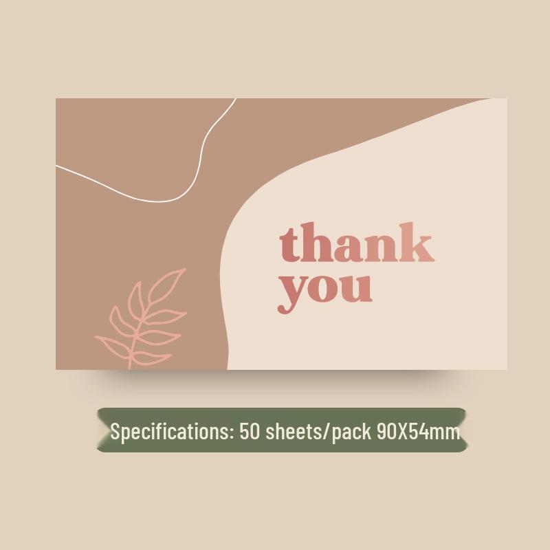 Pink 'Thank You' Cards - 50 Sheets/Pack for Gift Boxes, Decorations, and Postcards